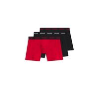 HUGO Paquete de tres calzoncillos bóxer de algodón elástico - StyleBOXERBR TRPLT DESIGN, 50532559 Negro / Rojo XXL