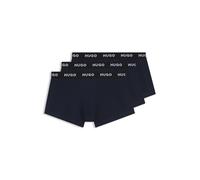 HUGO Paquete de tres calzoncillos de algodón elástico con logos en la cintura - StyleTRUNK TRIPLET PACK, 50469786 Azul oscuro M