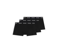 HUGO Paquete de tres calzoncillos de algodón elástico con logos en la cintura - StyleTRUNK TRIPLET PACK, 50469786 Negro S
