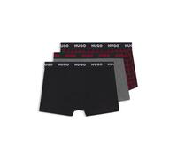 HUGO Paquete de tres calzoncillos de algodón elástico con logos - StyleTRUNK TRIPLET DESIGN, 50532550 Negro / Gris S