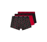 HUGO Paquete de tres calzoncillos de algodón elástico - StyleTRUNK TRIPLET DESIGN, 50532550 Negro / Rojo XXL