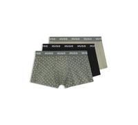 HUGO Paquete de tres calzoncillos en algodón elástico con logo en la cintura - StyleTRUNK TRIPLET DESIGN, 50532550 Negro / Verde XXL