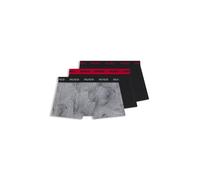 HUGO Paquete de tres calzoncillos en algodón elástico con logo en la cintura - StyleTRUNK TRIPLET DESIGN, 50532550 Negro / Gris XXL