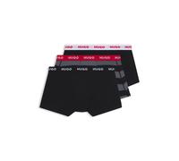HUGO Paquete de tres calzoncillos en algodón elástico con logos en la cintura - StyleTRUNK TRIPLET DESIGN, 50532550 Negro / Gris XL