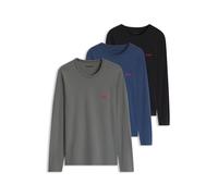 HUGO Paquete de tres camisetas de algodón - StyleLS-SHIRT RN TRIPLET, 50492631 Negro / Gris / Azul XXL