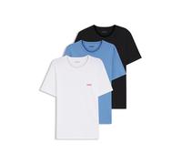 HUGO Paquete de tres camisetas interiores de algodón con estampado de logo - StyleT-SHIRT RN TRIPLET P, 50532811 Negro / Blanco / Azul M