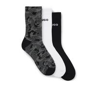 HUGO Paquete de tres pares de calcetines cortos con detalles de logo - Style3P QS RIB CAMO CC, 50546476 Blanco / Gris / Negro 43-46