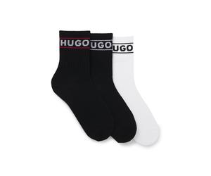 HUGO Paquete de tres pares de calcetines cortos con logo - Style3P QSRIB SPORTY CC W, 50517669 Blanco / Negro 39-42