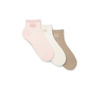 HUGO Paquete de tres pares de calcetines cortos con logos de hilo metalizado - Style3P SH LUREXLOGO CC W, 50570083 Assorted-Pre-Pack 39-42