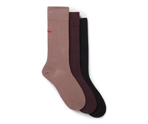 HUGO Paquete de tres pares de calcetines de largo estándar con logos - Style3P RS UNI CC, 50493253 Negro / Rojo 39-42