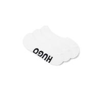 HUGO Paquete de tres pares de calcetines invisibles con logos de gran tamaño - Style3P SL LOGO CC, 50541589 Blanco 39-40