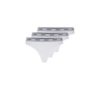 HUGO Paquete de tres tangas de algodón elástico con logos en la cintura - StyleTRIPLET THONG STRIPE, 50469681 Blanco XXL