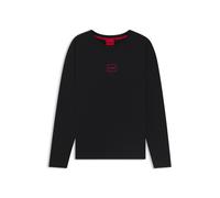 HUGO Parte superior de ropa de salón en algodón elástico con logo - StyleLaze Longsleeve, 50525229 Negro XL