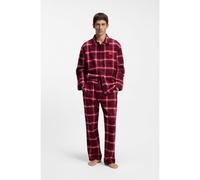 HUGO Pijama de algodón a cuadros con etiquetas de logo - StyleLOUK_LONG SET, 50550084 Rojo L