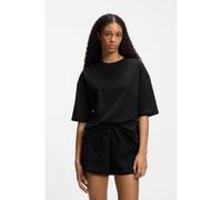 HUGO Pijama de algodón elástico con apliques de malla del logo - StyleMESH LOGO SHORT-SET, 50561609 Negro M