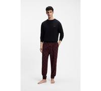 HUGO Pijama de algodón elástico con detalles de logos - StyleELION LONG SET, 50570947 Negro XL