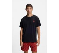 HUGO Pijama de algodón elástico con logotipo apilado - StyleAARON_SHORT SET, 50556777 Negro / Rojo M