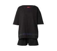 HUGO Pijama de algodón elástico con apliques de malla del logo - StyleMESH LOGO SHORT-SET, 50561609 Negro S