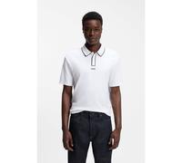 HUGO Polo de algodón de lujo con ribetes en contraste - StyleDalumo, 50553045 Blanco XS