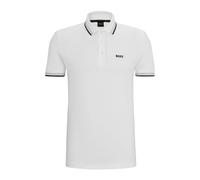 Hugo- Polo de Manga Corta con Logo en Contraste Modelo Paddy- Tops- Hombre- Blanco- XS- Polo de Manga Corta con Logo en Contraste Modelo Paddy