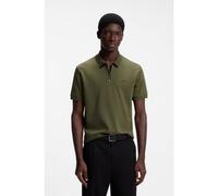 HUGO Polo de piqué de algodón con cuello con cremallera - StyleDalomino, 50511721 Verde oscuro L
