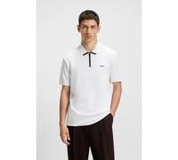 HUGO Polo de piqué de algodón con logo en contraste - StyleDalomino, 50511721 Blanco L