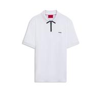 HUGO Polo de piqué de algodón con logo en contraste - StyleDalomino, 50511721 Blanco XS