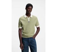 HUGO Polo de punto de rejilla en algodón con ribetes en contraste - StyleSiablo, 50564218 Beige XL