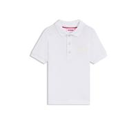 HUGO Polo para niños de algodón elástico con logo dividido - StyleG00443/09B12A, G00443 Blanco 114