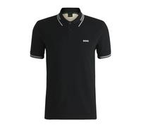 Hugo- Polo Slim Fit de Algodón Negro- Tops- Hombre- Negro- L- Polo Slim Fit de Algodón Negro