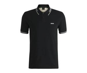 Hugo- Polo Slim Fit de Algodón Negro- Tops- Hombre- Negro- L- Polo Slim Fit de Algodón Negro