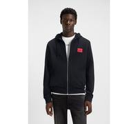 HUGO Prenda con capucha de felpa de algodón con cremallera y etiqueta con logo - StyleDaple212, 50447972 Negro XL
