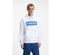HUGO Prenda con capucha de felpa de algodón con logo estampado rectangular - StyleNalves, 50522370 Blanco XXXL