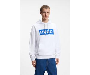 HUGO Prenda con capucha de felpa de algodón con logo estampado rectangular - StyleNalves, 50522370 Blanco M