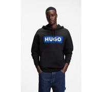 HUGO Prenda con capucha de felpa de algodón con logo estampado rectangular - StyleNalves, 50522370 Negro XXL