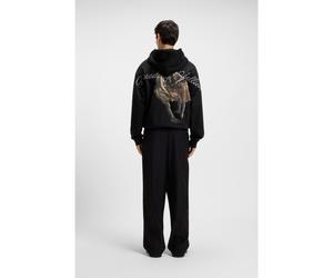 HUGO Prenda con capucha oversize fit en felpa de algodón con ilustración de bailarina - StyleDabilano, 50545997 Negro M