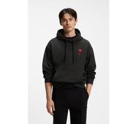 HUGO Prenda con capucha relaxed fit de felpa de algodón con logo de rosa - StyleDiflowhood, 50574451 Negro S
