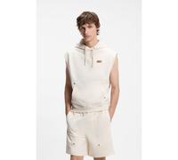 HUGO Prenda con capucha sin mangas en felpa de algodón con insignia de logo - StyleNimdenos, 50564260 Natural XL