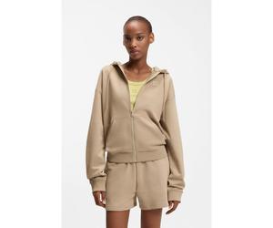 HUGO Prenda con capucha y cremallera en felpa de algodón con logo apilado bordado - StyleDalfine, 50535240 Beige L