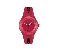 HUGO Reloj Analógico de Cuarzo para Hombre Colección #Lit FOR Him con Correa de Silicona Roja - 1530346