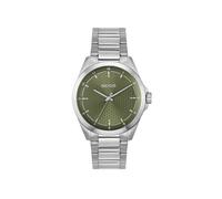 HUGO - Reloj analógico para Hombre con Brazalete de Acero Inoxidable y Esfera Verde