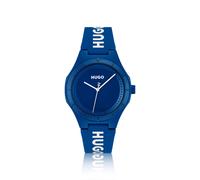 HUGO Reloj con Movimiento de Cuarzo de Tres Manecillas para Hombre Colección #Lit con Correa de Silicona Azul - 1530414
