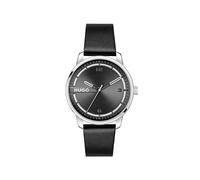 HUGO Reloj con Movimiento de Cuarzo de Tres Manecillas para Hombre Colección #Stamp con Correa de Cuero Negra - 1530362