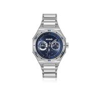 HUGO Reloj Analógico de Cuarzo Multifunción para Hombre Colección #Grail Sport con Correa de Acero Inoxidable Plateada - 1530400
