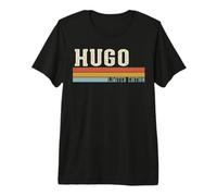 Hugo Retro Vintage Hombres Niños Niños Primer Nombre Camiseta Premium