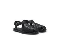 HUGO Sandalias de estilo pescador de piel con logo apilado - StyleLiora_Sandal_clt, 50563676 Negro 41