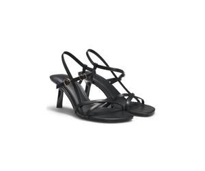 HUGO Sandalias de piel con tiras y tacón asimétrico - StyleAmaryl_Sandal70_na, 50563645 Negro 40