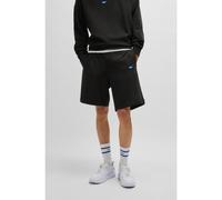HUGO Shorts con cordón de felpa de algodón mercerizado con etiqueta con logo azul - StyleNasensio, 50522364 Negro M