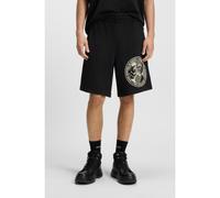 HUGO Shorts de felpa de algodón con ilustración de boxeo - StyleDubox, 50542413 Negro XXL