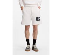 HUGO Shorts de felpa de algodón con parche de diseño - StyleDarispan, 50563466 Natural XS